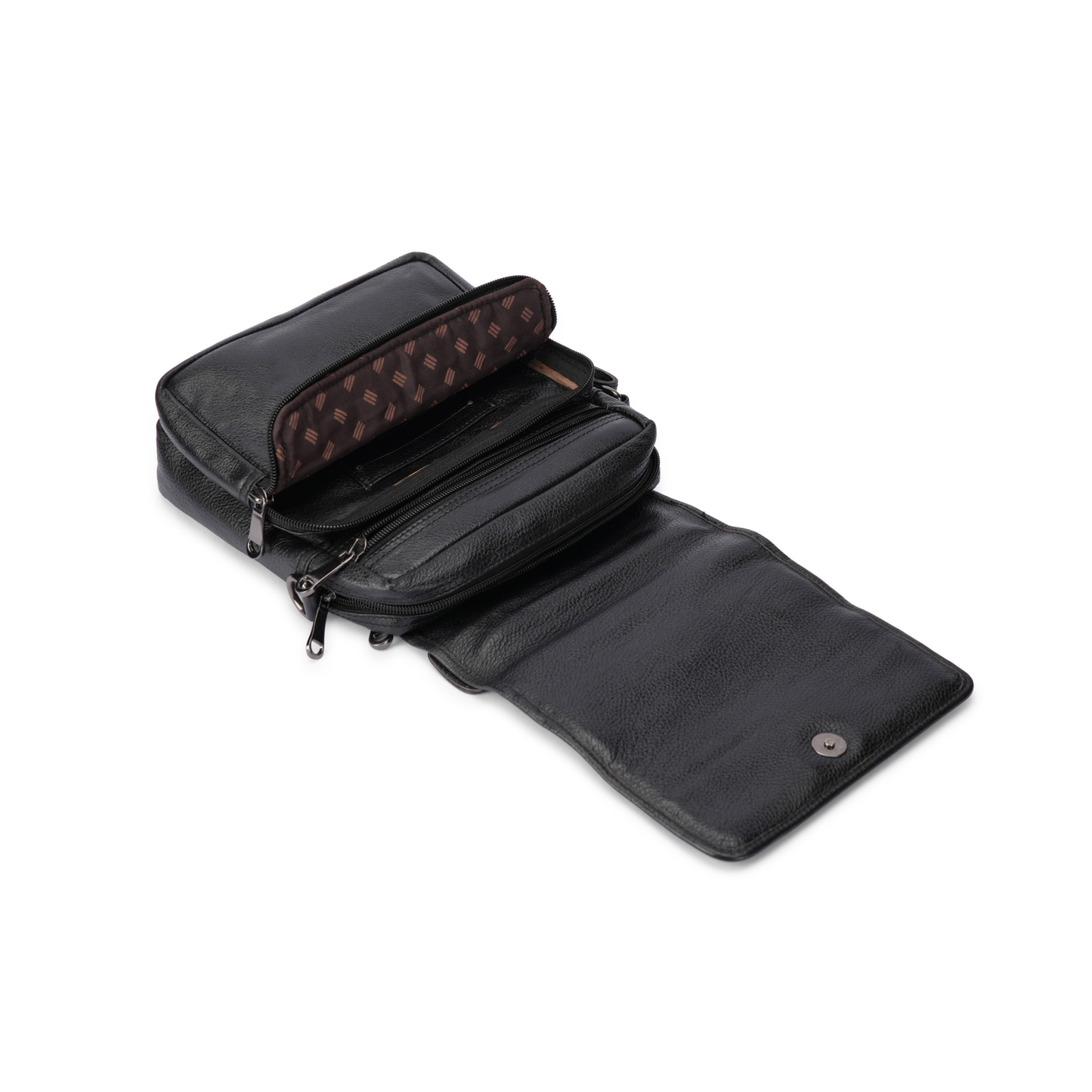 Wild Caribou Multipurpose Leather Sling Bag with Mobile Holder – Unisex Travel & Casual Organizer (Blue, Black, Brown, Tan)