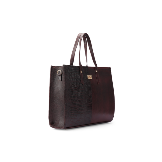 Wild Caribou Women’s Leather Laptop Handbag – Office & Travel Bag with 18" Laptop/Macbook Compartment (Blue, Green, Black, Brown, Tan)