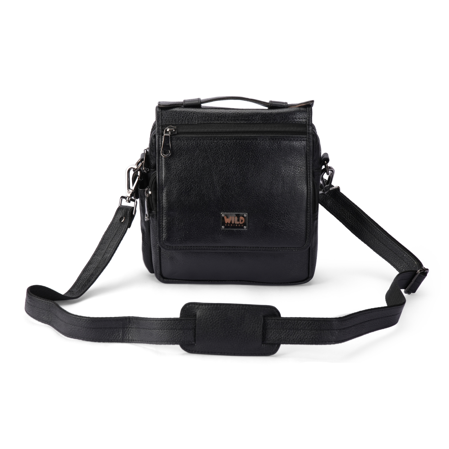 Wild Caribou Multipurpose Leather Sling Bag with Mobile Holder – Unisex Travel & Casual Organizer (Blue, Black, Brown, Tan)