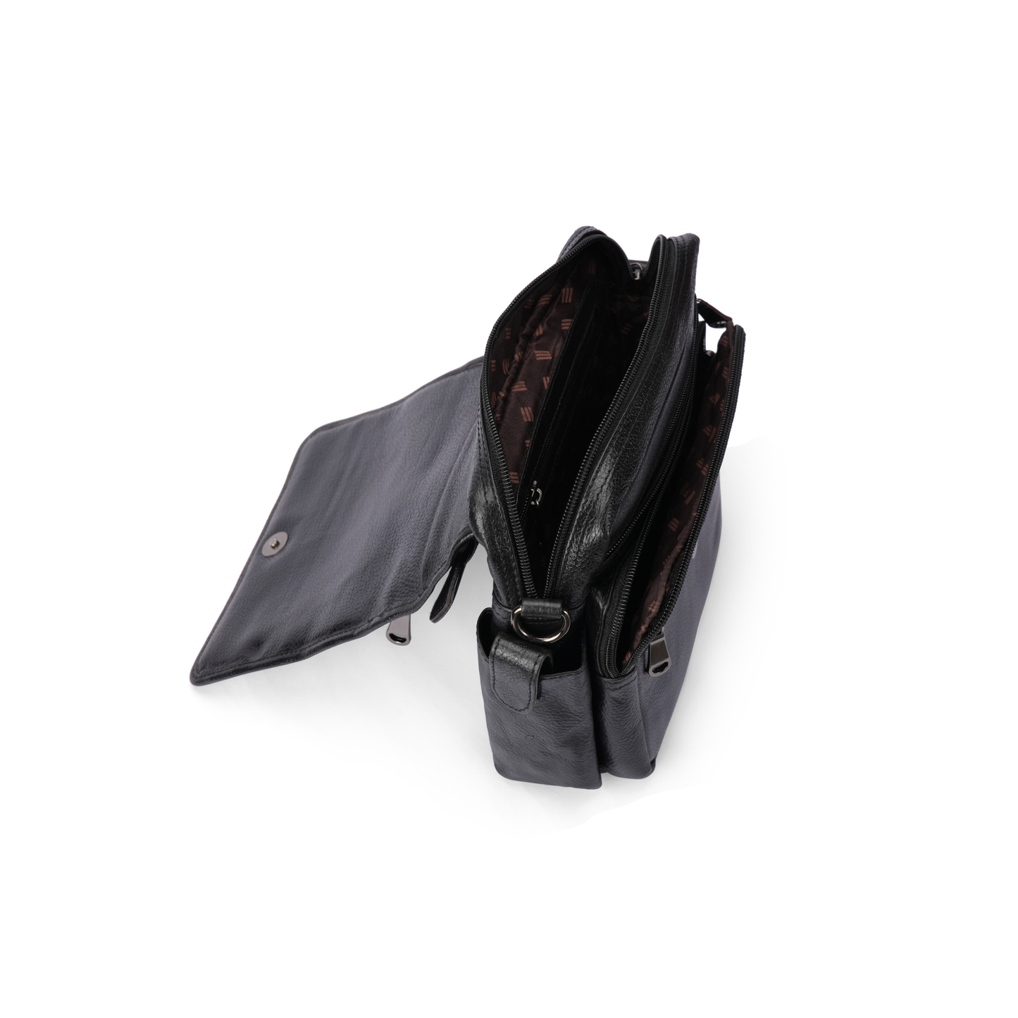 Wild Caribou Multipurpose Leather Sling Bag with Mobile Holder – Unisex Travel & Casual Organizer (Blue, Black, Brown, Tan)