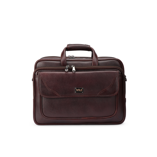 Wild Caribou Genuine Leather Travel Bag with Laptop Compartment – Men’s 18-Inch Duffel (Black, Brown, Tan)