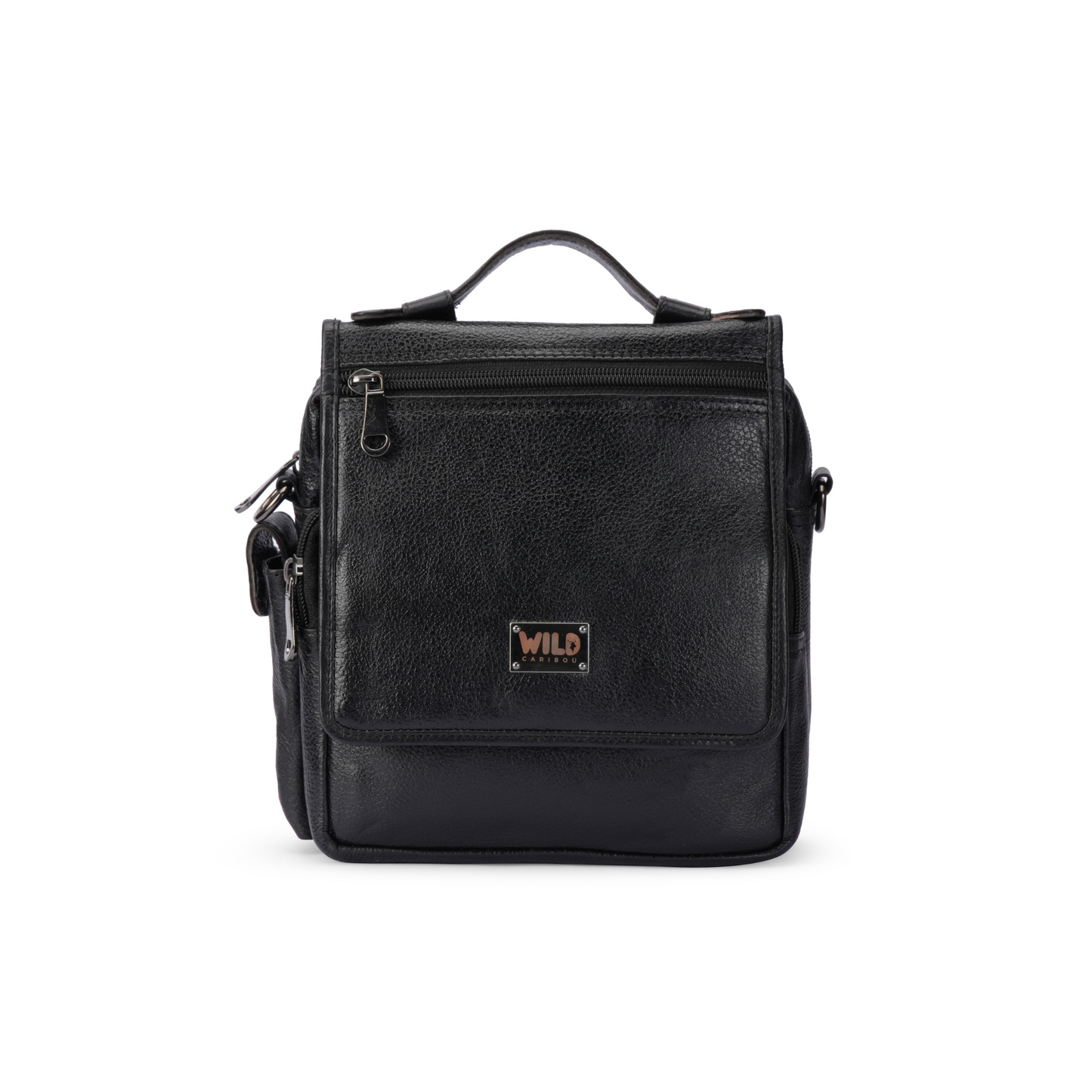 Wild Caribou Multipurpose Leather Sling Bag with Mobile Holder – Unisex Travel & Casual Organizer (Blue, Black, Brown, Tan)